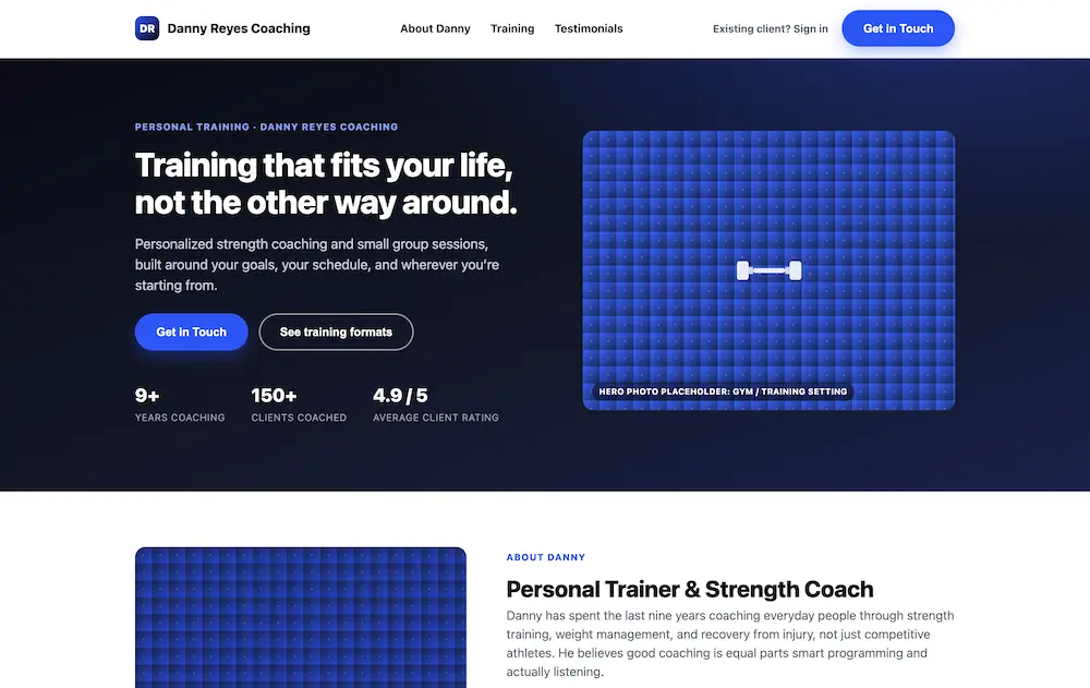 Personal Trainer Website & Private Client Booking Portal